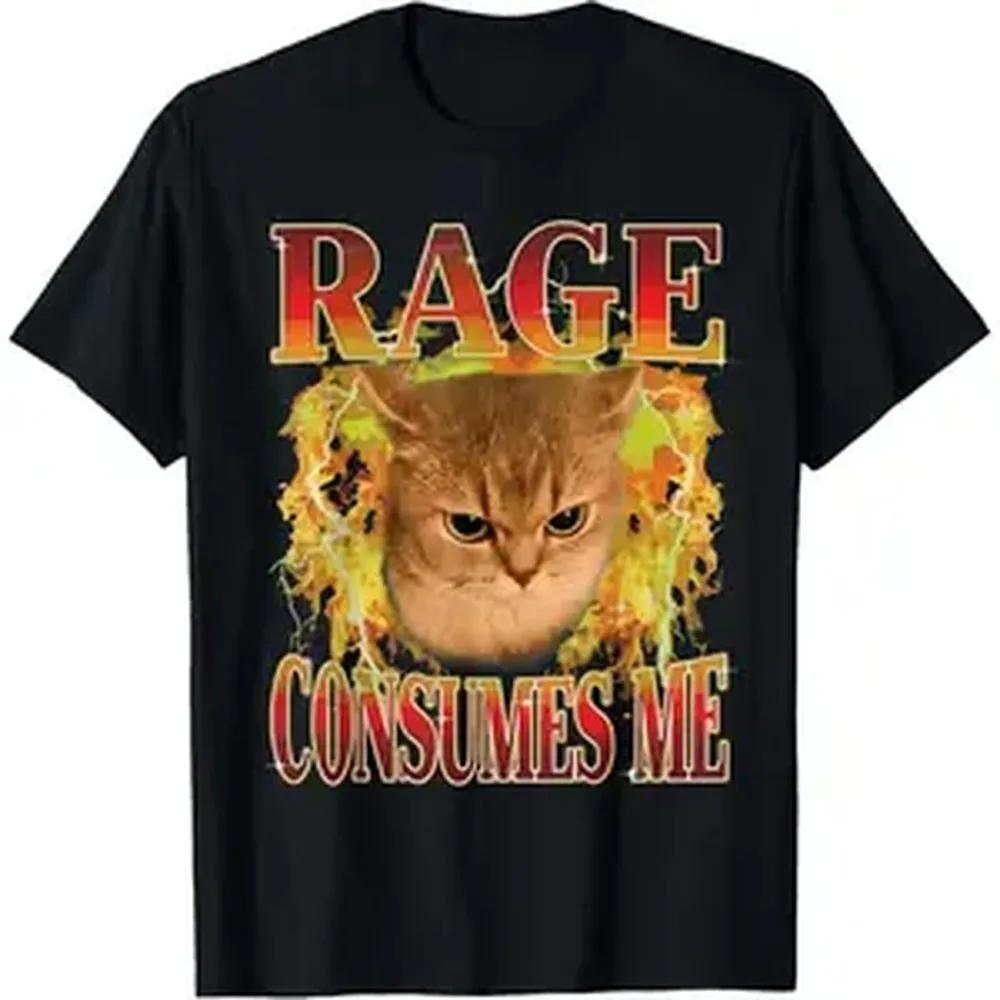 Cat Rage Is Consuming Me Funny Angry Meme Cats Humor Tshirt