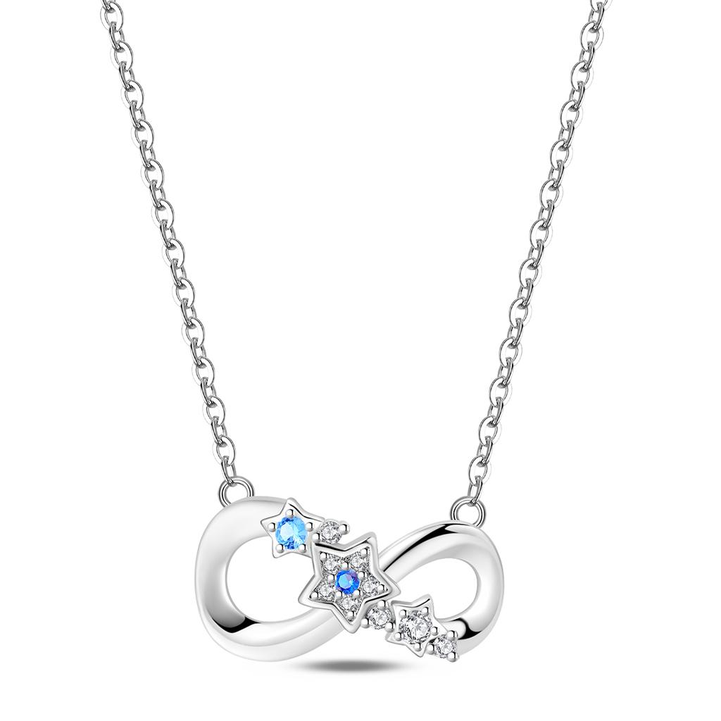 New Original 925 Silver Four-Leaf Clover Butterfly Star Moon Heart Key Necklace fit Women Jewelry Valentine's Day Gift