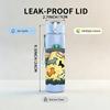 1PC Robot Space Character Cartoon Print 750ml Color Plastic Sports Water Bottle Leakproof Flip Straw Lid Suitable for Sports Office Home Use
