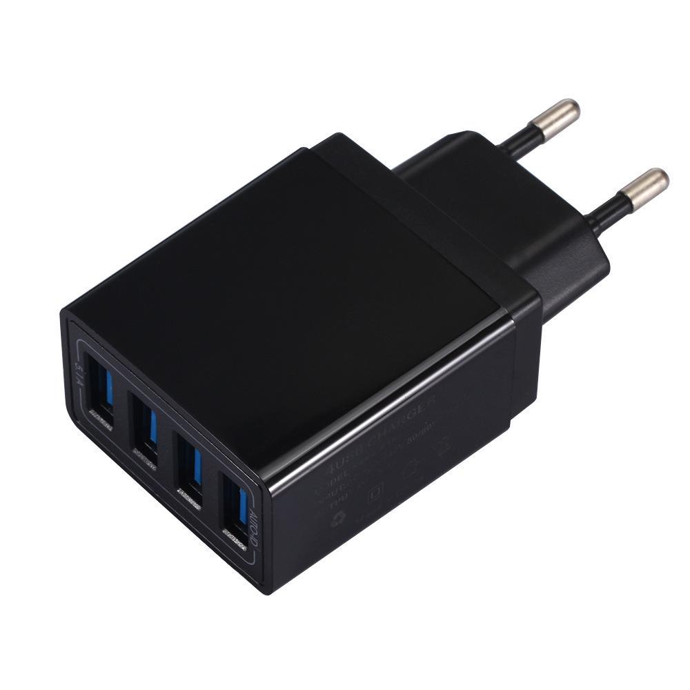 Светящийся 4-портовый USB-зарядник для телефона и планшета