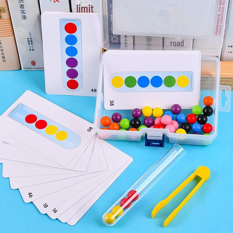 Montessori Bead Matching Game: Enhance Intelligence, Color Recognition, and Hand-Eye Coordination for Kids