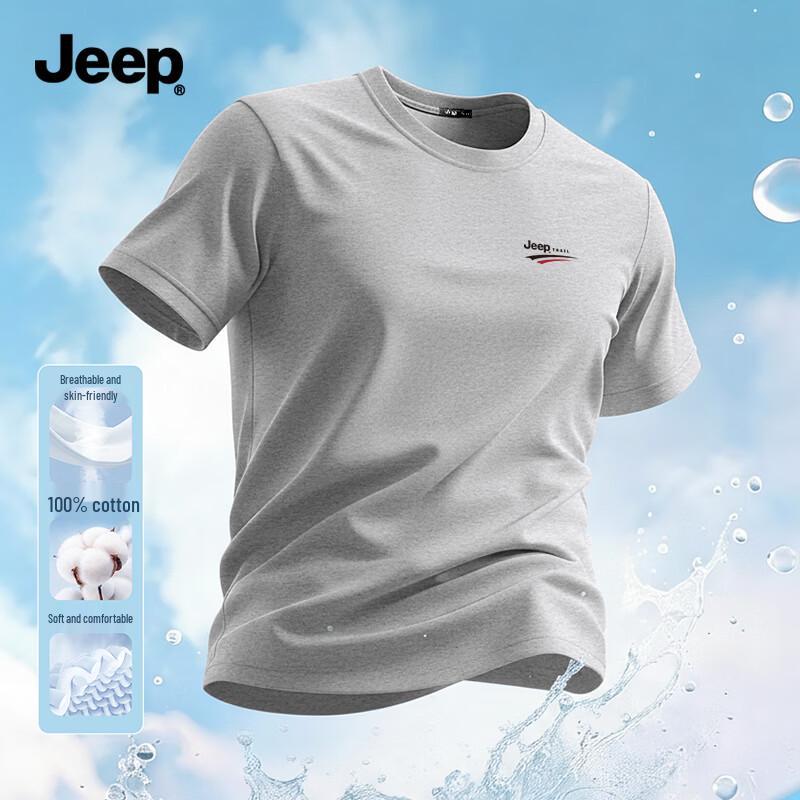 Jeep Мужская дышащая хлопковая футболка с коротким рукавом