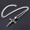 Men Necklace Jesus Cross Dangle Anti Rust Stainless Steel Jesus Pendant