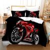 Dirt Bike Bedding Set Comic Brushed Polyester Duvet Cover Set King Queen Twin Double Single Size for Kid Boys Bedroom Decoration