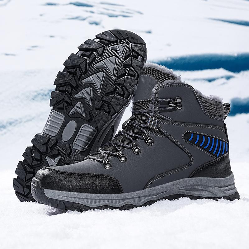 Men Winter Snow Boots Fashion Waterproof Sneakers Super Warm Brand Boots Outdoor Male Plush Hiking Boots Work Shoes Size 39-48