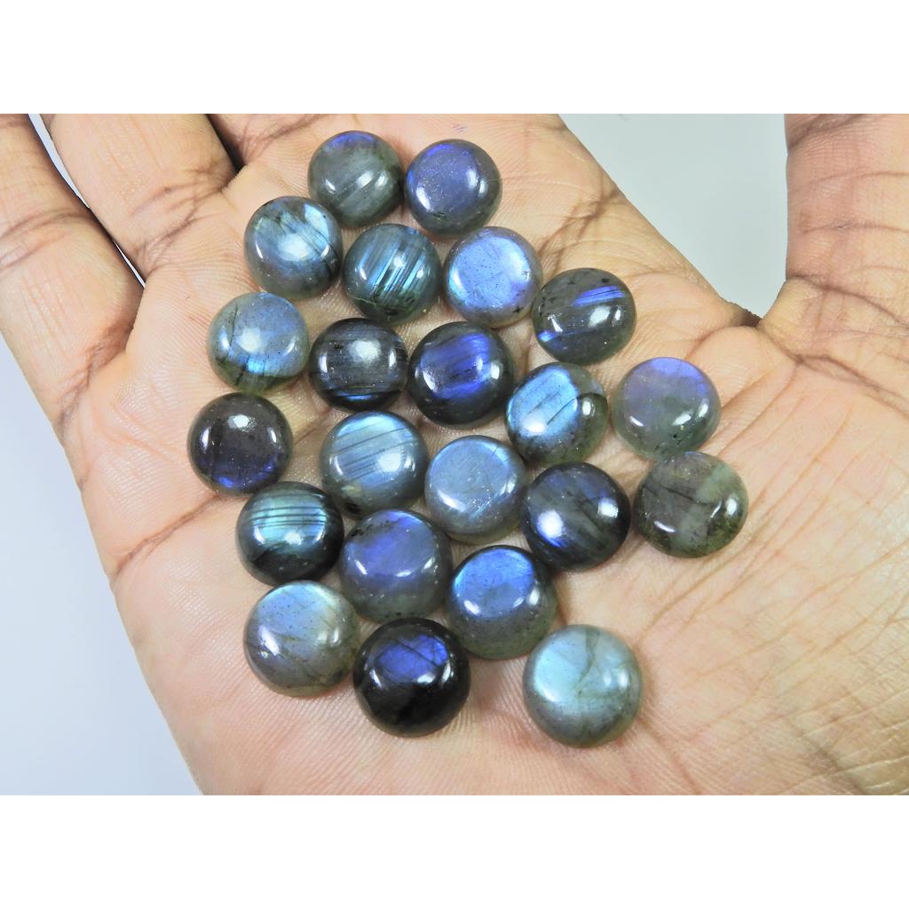 12X12MM Natural Labradorite Blue Round Cabochon Loose Gemstone 22Pcs Lot C-1040