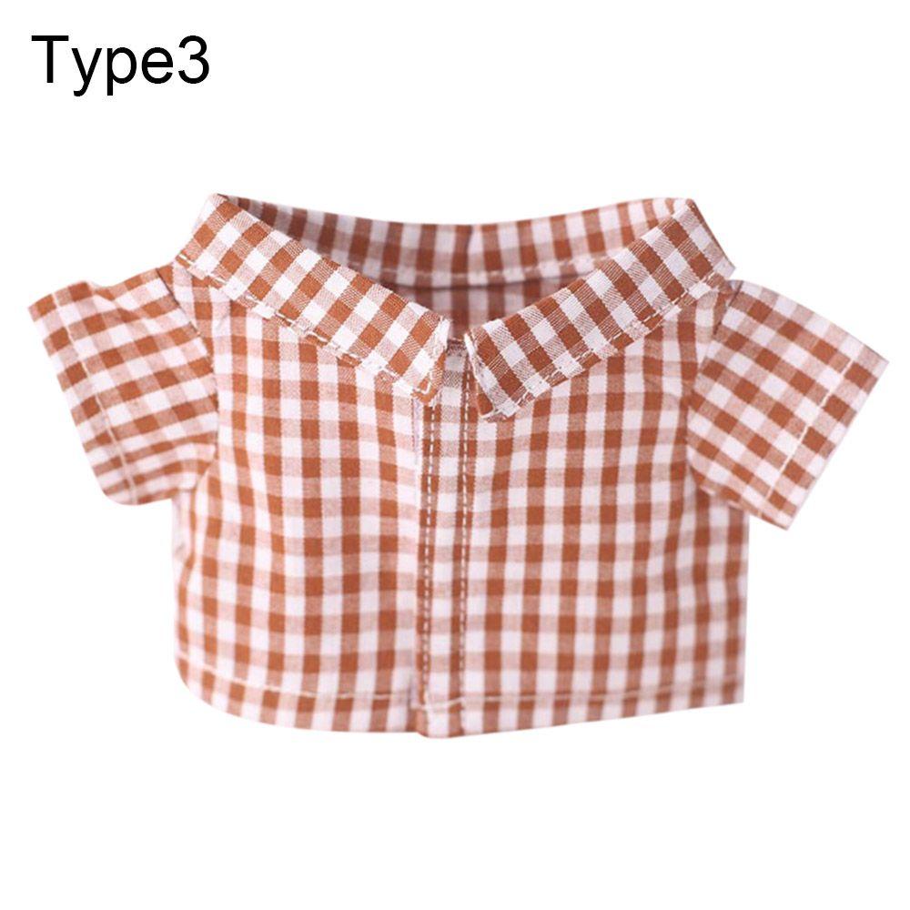 Accessories Cotton Stuffed Stripes Lattice 20CM Doll Shirt Solid Color Blouse Idol Doll Clothes