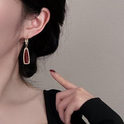 1 пара сережек-подвесок с геометрическим рисунком, износостойкие, уникальные, темпераментные, полированные, висячие женские украшения
