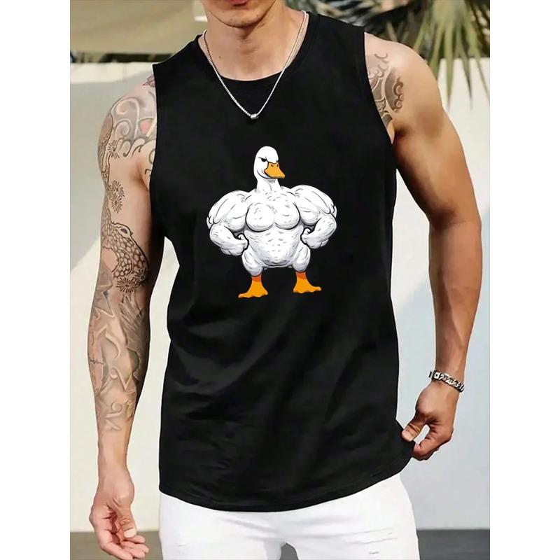 Летний топ с круглым вырезом и 3D-принтом животного, модная повседневная безрукавка, мужские футболки