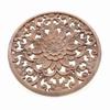 Wood Carving Flower Carving Furniture Cabinet Log Decal Unpainted Wood Pattern Decal Decorative Figure 15x15x0.8cm
