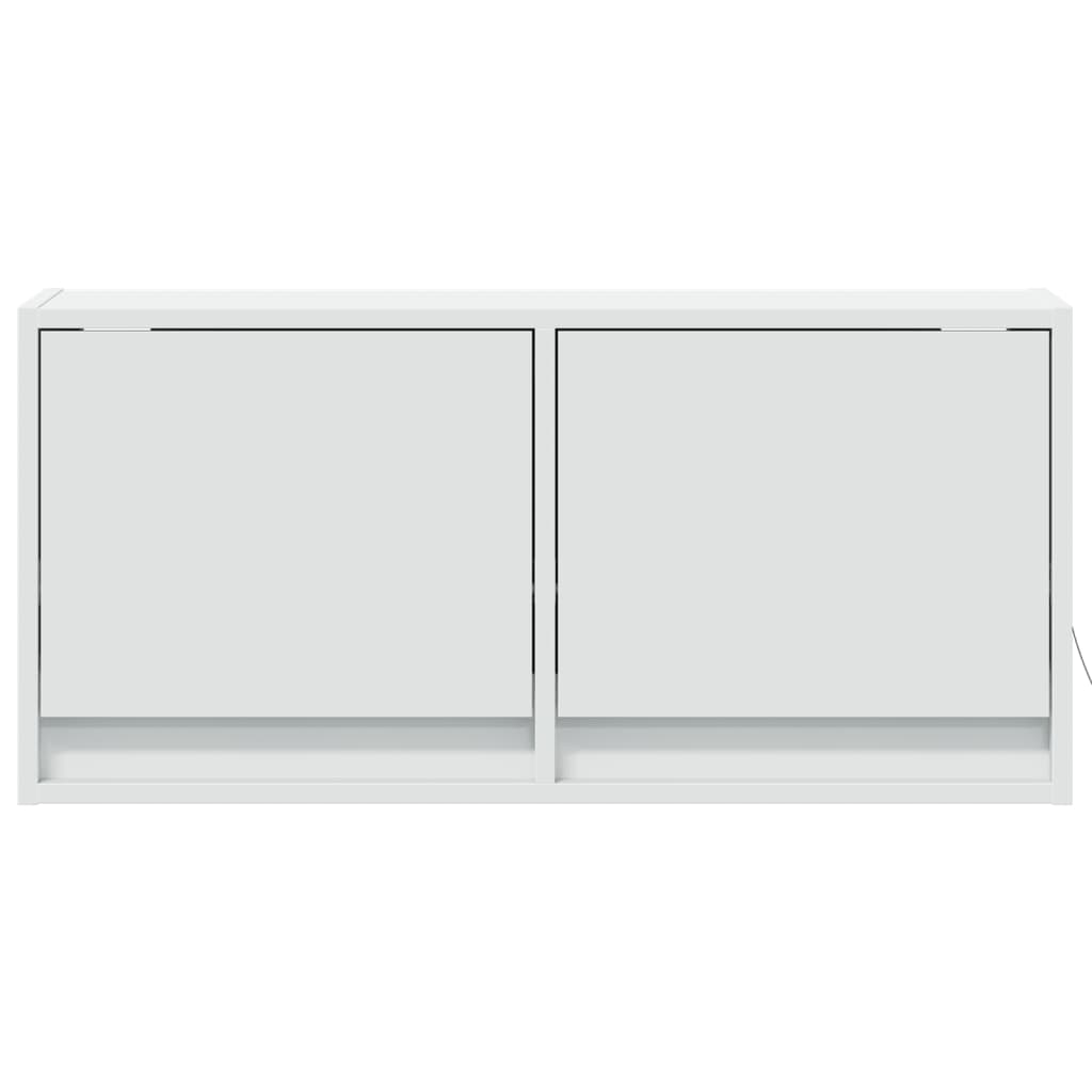 Wall Mounted TV Cabinet with LED Lighting White 80 x 31 x 38 cm