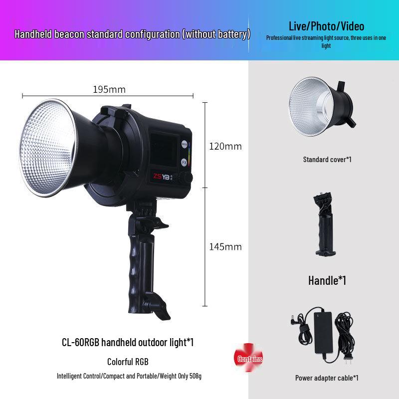 Yingbang CL-80Bi Tri-Color Handheld Fill Light for Streamers & Outdoor Photography