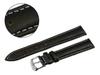 Pacific 20mm W70L Smooth Black Strap, White Stitching