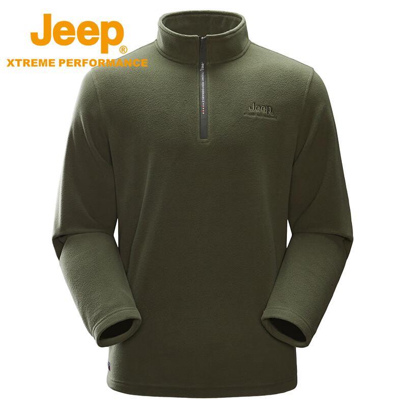 Jeep Мужская флисовая куртка на молнии до середины длины для активного отдыха