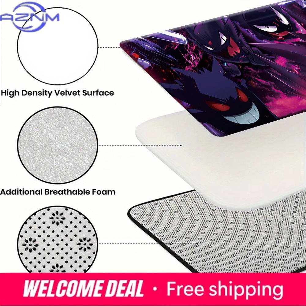 Anime Pokemon Gengar Evolution Dark Purple Style Print Non-slip Doormat, Soft Absorbent Floor Rug for Home Decor