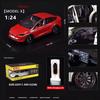 AKW1 Новый 1:24 Симуляция Модель автомобиля Tesla X из сплава Звук и свет Инерционная игрушечная машинка Металлическая Электромобиль Коллекция для мальчиков Украшение Подарок