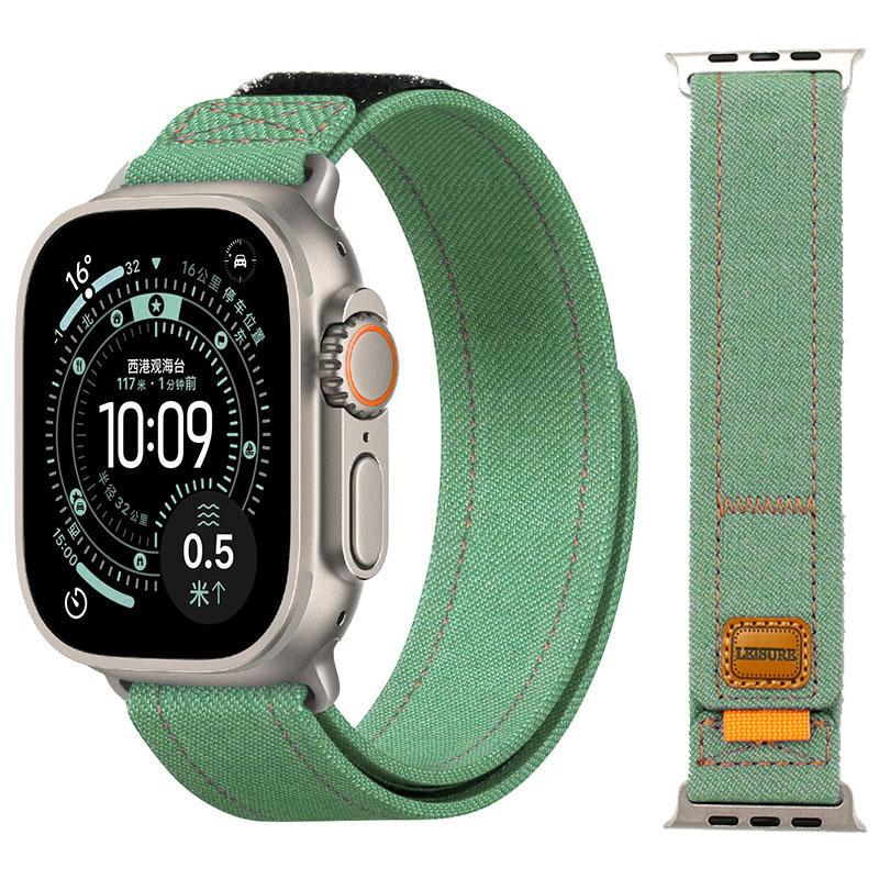 Джинсовый Нейлоновый Ремешок Для Apple Watch Ultra 3-2-1 49мм 11 10 46мм 42мм Плетеный Браслет iWatch 9 8 7 6 5 4 SE 45мм 44мм 41/40мм Ремешок