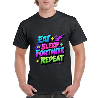 Футболка Eat Sleep Game Repeat – Унисекс футболка для геймеров, Подарок для геймера, Футболка для видеоигр