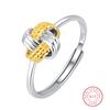Fashion 18K Gold Knotted Cross Flower Couple Ring for Women S925 Sterling Silver Anniversary Gift Jewelry Bridal Engagement Jewelry