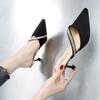 Модные Стильные Туфли на Каблуке со Стразами Остроносые Мюли Новая Летняя Обувь Женская Мода Ленточные Туфли Слипоны Элегантные Слипоны Сладкие Туфли для Вечеринки