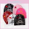 Winter Autumn Acrylic Knit Cap With Spider Web And Starpattern For Daily Casual