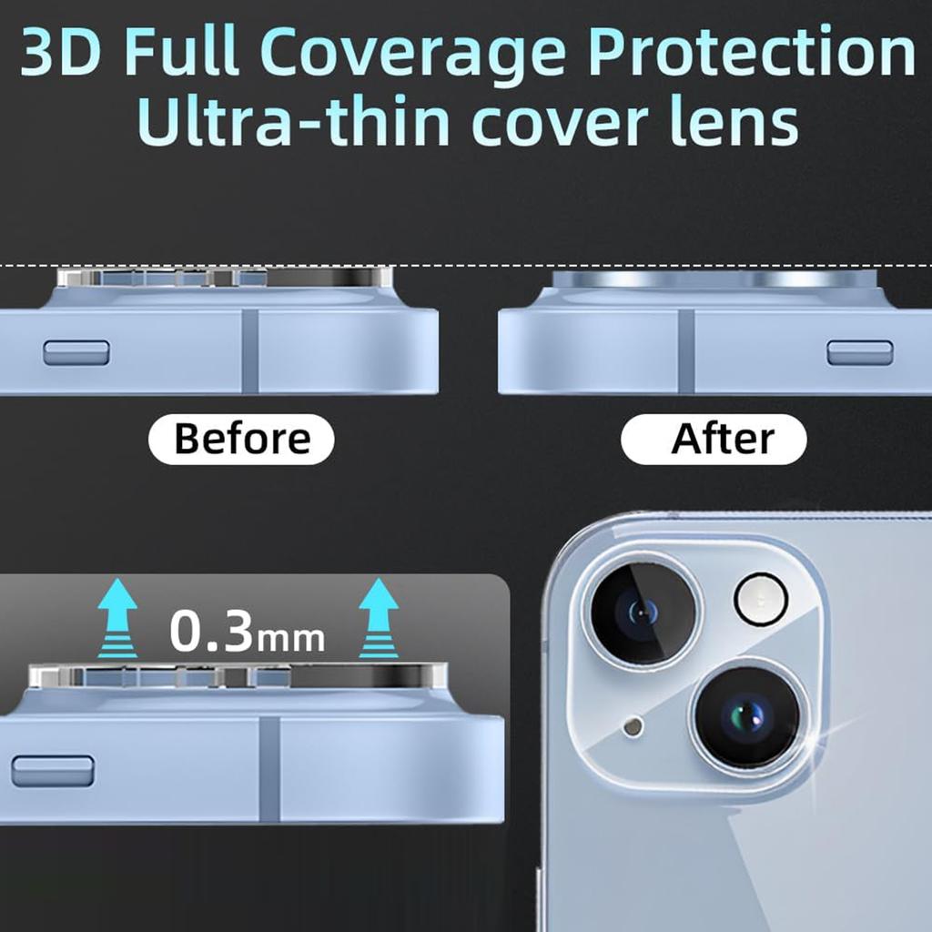 For iPhone 13/13 Mini One-Piece Phone Lens Film Clear Tempered Glass Lens Protector