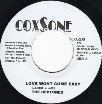 7-дюймовая пластинка HEPTONES - Love Wont Come Easy НИКАКОЙ Coxsone Records США Регги, Ска и Даб Б/У