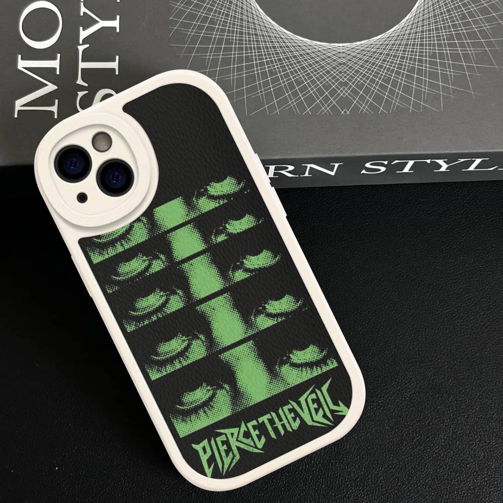 Чехол для телефона P-Pierce The Veil Band для iPhone 16 15 14 13 12 11 Pro Max Plus Кожаный Ударопрочный Чехол