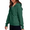 Women's Casual Fashion Solid Color Long Sleeved Zippered Hooded Sweatshirt