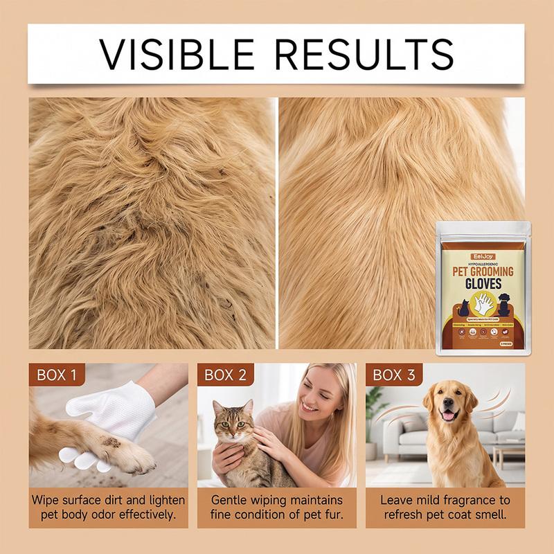 Disposable Pet Cleaning Gloves,Deep Cleaning Dry Cleaning Gloves,Hypoallergenics Grooming Gloves For Pet,Pet Cleaning Supplies