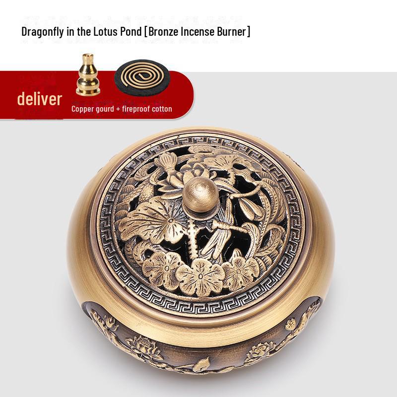Латунная курильница с плоским дном Jinlian для домашнего и внутреннего использования