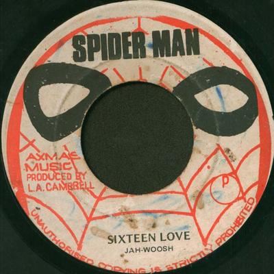 7-дюймовая пластинка JAH WOOSH Sixteen Love NONE Spiderman Ямайка Регги Ска Даб Б/у