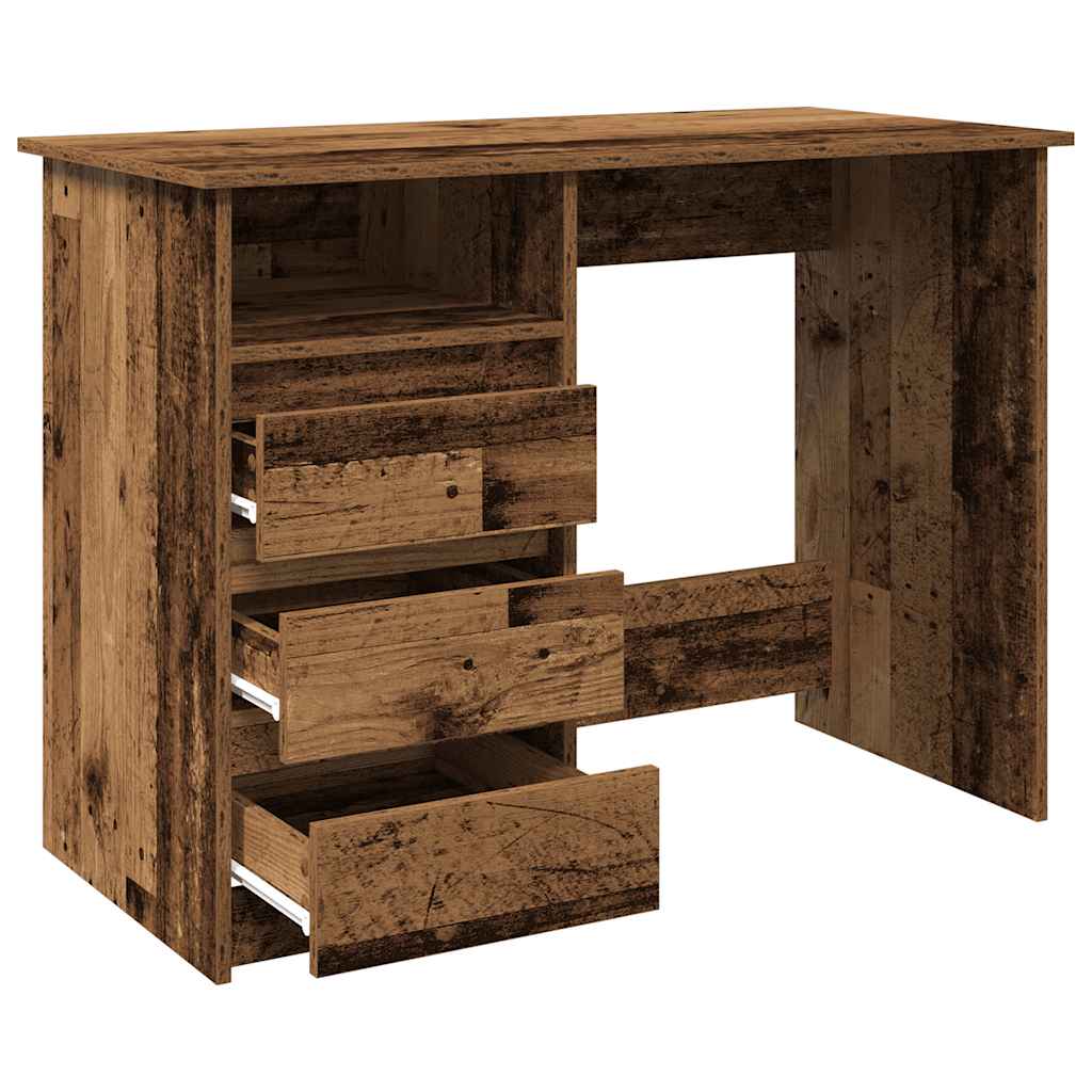 Vidaxl Biurko Stare Drewno 102X50X75 Cm Drewno Klejone