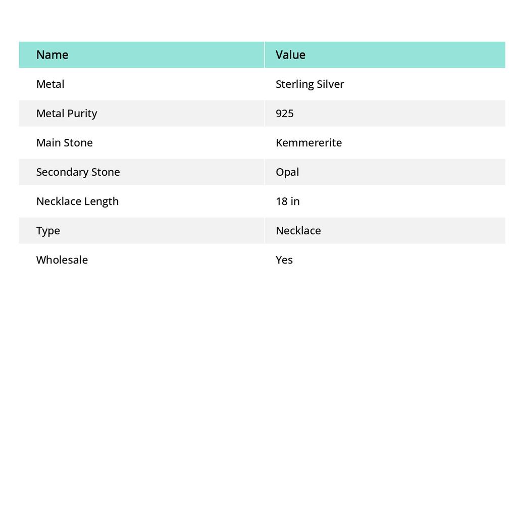 Подарочное колье из стерлингового серебра 925 пробы с натуральным кеммереритом и опалом, 18 дюймов b6L77