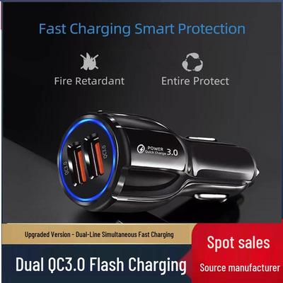 Двойное USB QC3.0 автомобильное зарядное устройство для Samsung и Huawei - Адаптер для быстрой зарядки в автомобиле