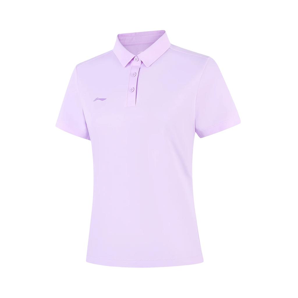 Li Ning Soft Solid Color Fashion Versatile Casual Short Sleeve Polo Shirt Women Tops APLV028-13