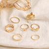 2024 Snake Rose Ring Set 7-piece Irregular Trend Fashion Cute Ring Ladies Girl Jewelry