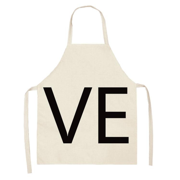 New Printed Women's Kitchen Apron Anti-stain and Oil-proof Linen Apron Dress Men's Chef Cooking Apron Cleaning Children's Apron