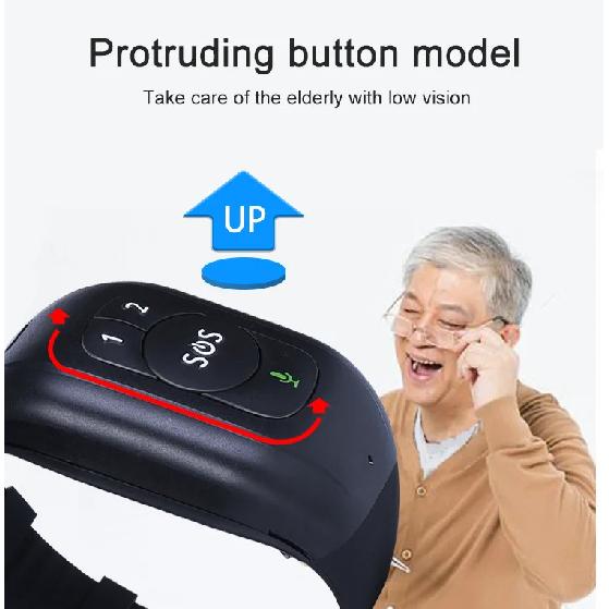 RF-V48 Waterproof 4G LTE GSM Elderly Child SOS Button Wristband Emergency Alarm GPS Tracking Heart Rate Blood Pressure Monitor