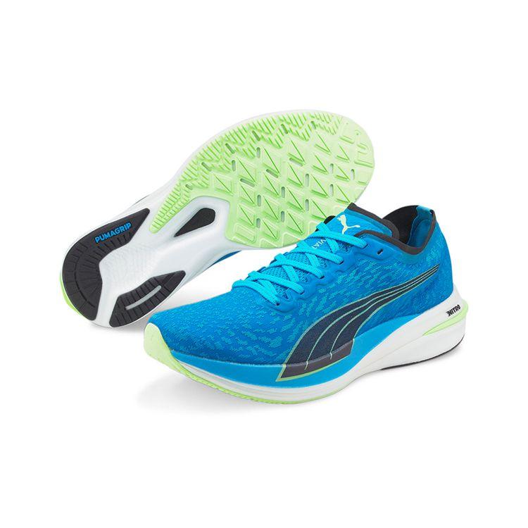 Puma Мужские кроссовки Deviate Nitro Wildwash Синие Ocean-Dive Fizzy-Lime 376223-01