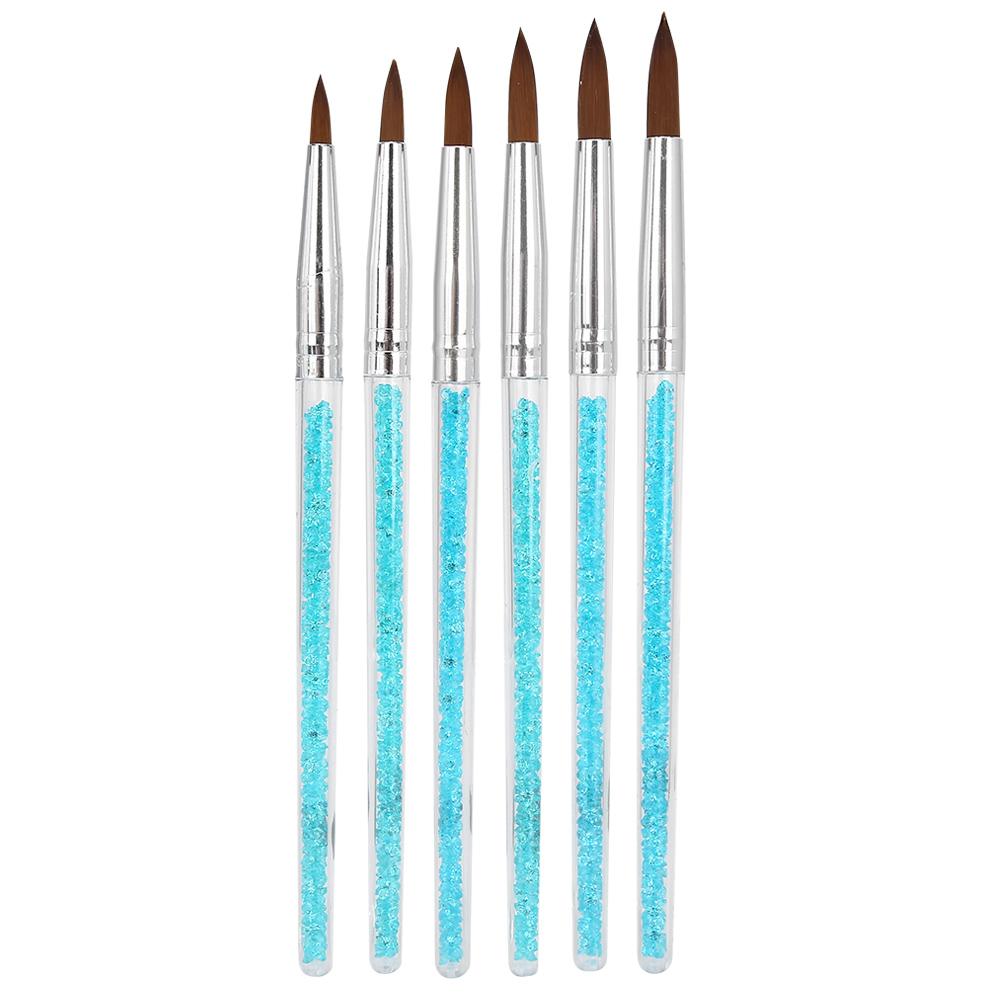 6pcs Nylon Hair Nail Art Brush DIY Flower Pattern Nail Painting Drawing Brush Pen