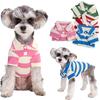 Pet Supplies Clothes Cat and Dog Clothes Summer Two-legged Large Striped Shirt Lapel Cat and Dog Clothes
