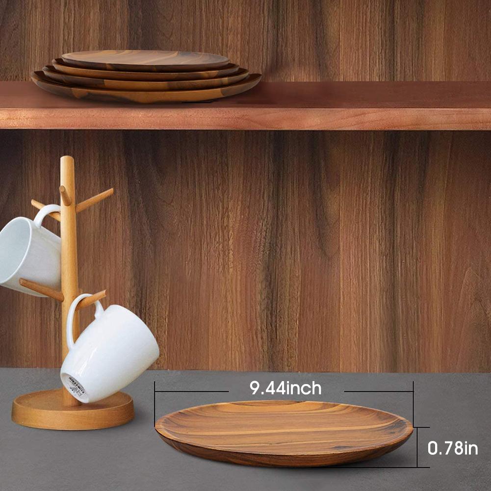 Цельнодеревянная сковорода Lovesickness из цельного дерева, тарелка для фруктов, блюдце, поднос для чая, десертная тарелка, круглая столовая посуда