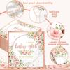 40pcs Sweet Baby Girl Napk Rose Gold Baby Shower Napk Disposable Watercolor Pink Floral It's a Girl Paper Napk for Girls Baby Shower Party Supplies