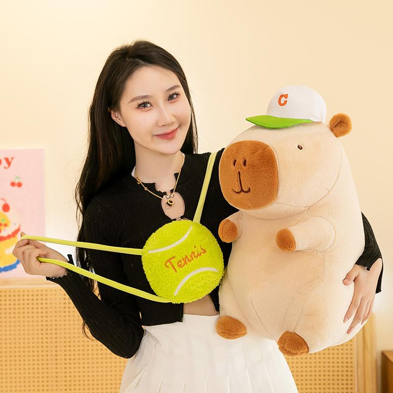Плюшевая капибара в бейсбольной форме с рюкзаком для детей Подарок В комплекте персонажи)