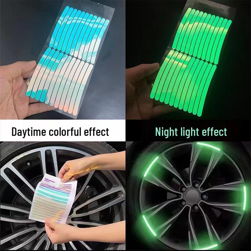 High-Reflective Wheel Hub Rim Stickers for Cars, Motorcycles, and Electric Vehicles