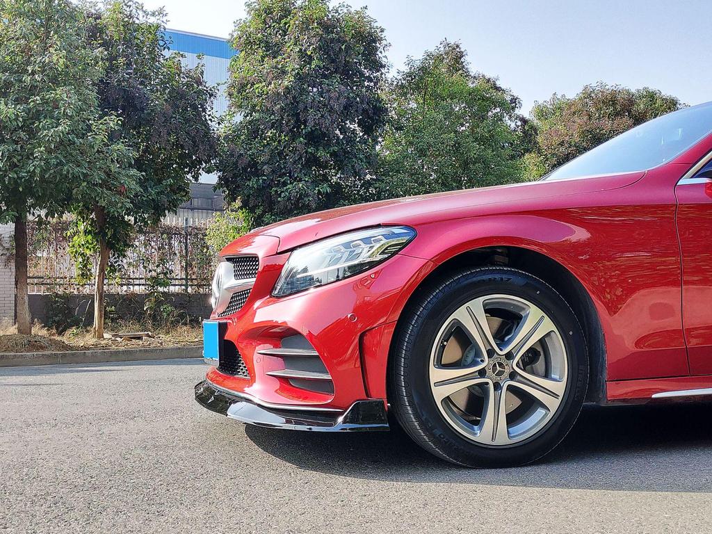 Подходит для Mercedes-Benz C-Class W205 (2015-2021 гг.) Аэродинамический задний спойлер и комплект переднего бампера с губой AMG