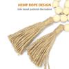 Handmade Garland Home Decor Ornament With Jute Rustic Wood Bead Garland Wall Hanging Tassels String