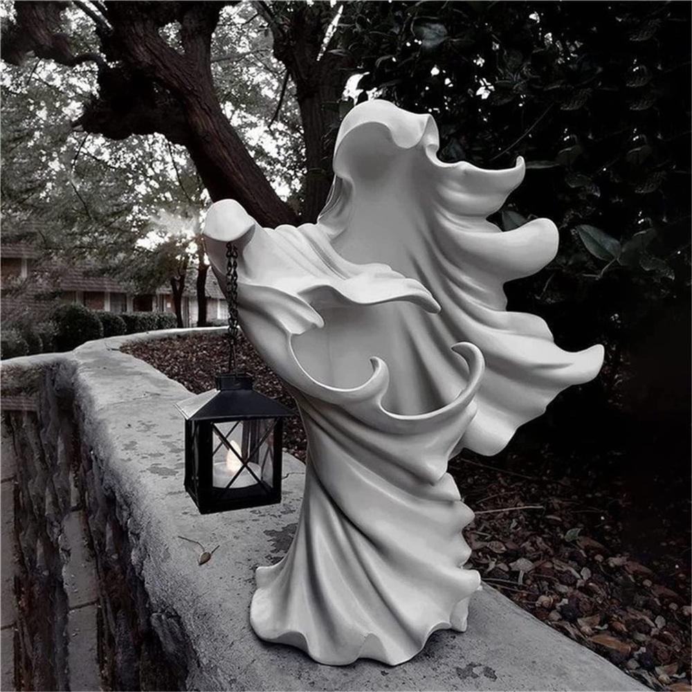 Фонарь Призрак Посланник Ада Призрак с фонарем Ведьма Украшение Лампа Смола