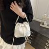 Textured Bucket Bag, Pearl Chain Handbag, New Shoulder Bag, Textured Personalized Messenger Bag.